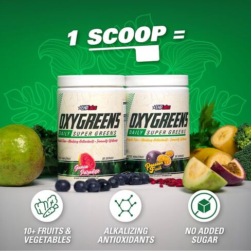 EHP Labs OxyGreens Super Greens Powder - Daily Greens Spirulina, Greens Superfood Powder & Greens Supplements Powder, Supergreens Antioxidants & Immunity Support, 30 Serves (Forest Berries) in Kuwait