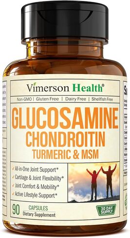 Glucosamine Chondroitin MSM and Turmeric Supplement - Joint Support Supplement for Women & Men with Boswellia & Glucosamine Sulfate 1500 mg. Used for Cartilage & Joint Health & Flexibility 90 Capsules in Kuwait