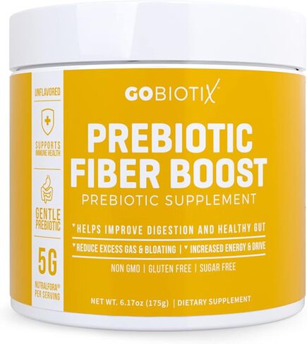 GOBIOTIX Fiber Supplement - Prebiotic Soluble Fiber Powder, Supports Gut Health and Digestive Regularity - Gummies Alternative - Gluten & Sugar Free, Keto, Vegan - 1 Scoop Daily, 35 Servings (1 Pack) in Saudi Arabia
