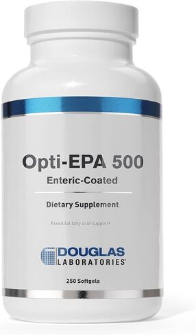 مختبرات دوغلاس Opti-EPA 500 | مغلف معويًا لدعم صحة الدماغ والعينين والحمل والقلب والأوعية الدموية | 60 كبسولة هلامية in Saudi Arabia