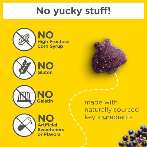 Zarbee's Children's Daily Immune Support Gummies with Real Elderberry + Vitamins A, C, D, E & Zinc to Help Promote a Healthy Immune System, No Artificial Flavors, Gluten-Free, 42 ct in Saudi Arabia
