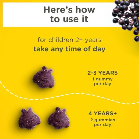 Zarbee's Children's Daily Immune Support Gummies with Real Elderberry + Vitamins A, C, D, E & Zinc to Help Promote a Healthy Immune System, No Artificial Flavors, Gluten-Free, 42 ct in Saudi Arabia