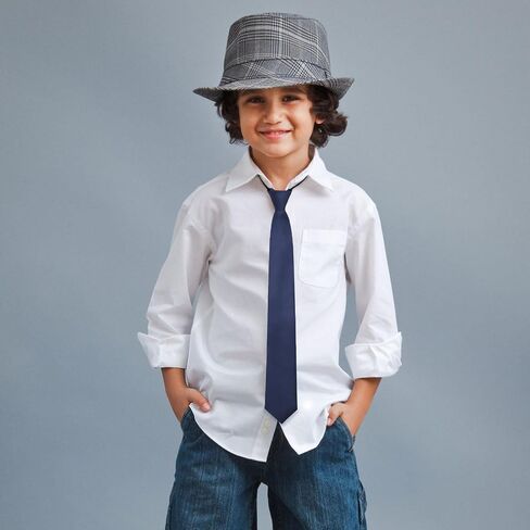 Ties for Boys Adjustable Boys Zipper Tie Pretied Kids School Ties Solid Color Necktie for Wedding Party Graduation in Kuwait