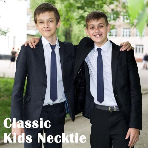 Ties for Boys Adjustable Boys Zipper Tie Pretied Kids School Ties Solid Color Necktie for Wedding Party Graduation in Kuwait