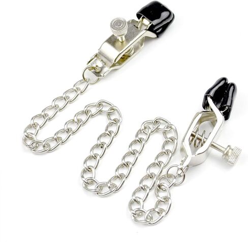 Nipple Clamps with Chain Necklace for Women Men Nipple Clip for Pressure Adjustable Pleasure Tools for Women Non Piercing Faux Body Jewelry for Women Men in Kuwait