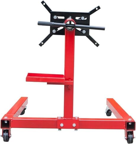 حامل محرك دوار من الفولاذ BIG RED TAM25671-2 مع رأس تثبيت قابل للتعديل 360 درجة وصينية تخزين الأدوات الإضافية: سعة 5/8 طن (1,250 رطل)، أحمر in Saudi Arabia