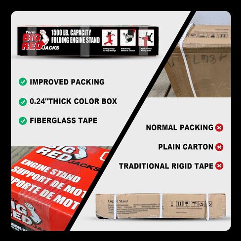 حامل محرك دوار من الفولاذ BIG RED TAM25671-2 مع رأس تثبيت قابل للتعديل 360 درجة وصينية تخزين الأدوات الإضافية: سعة 5/8 طن (1,250 رطل)، أحمر in Saudi Arabia