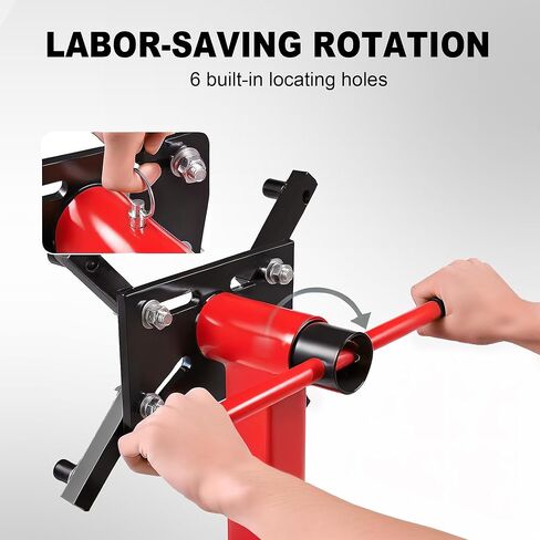 حامل محرك دوار من الفولاذ BIG RED TAM25671-2 مع رأس تثبيت قابل للتعديل 360 درجة وصينية تخزين الأدوات الإضافية: سعة 5/8 طن (1,250 رطل)، أحمر in Kuwait