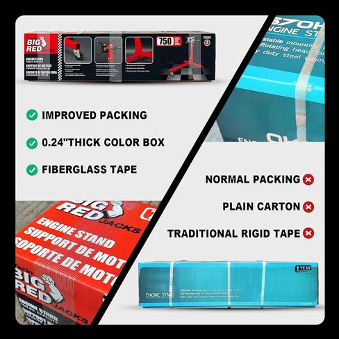 حامل محرك دوار من الفولاذ BIG RED TAM25671-2 مع رأس تثبيت قابل للتعديل 360 درجة وصينية تخزين الأدوات الإضافية: سعة 5/8 طن (1,250 رطل)، أحمر in Kuwait