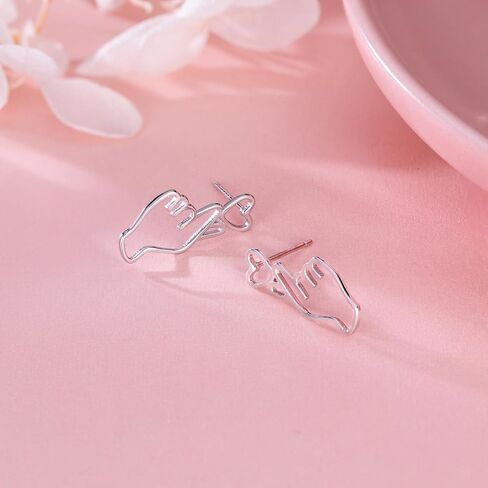 SLUYNZ 925 Sterling Silver Heart Studs Earrings for Women Teens Unique Sweet Love Heart Post Studs Earrings in Saudi Arabia