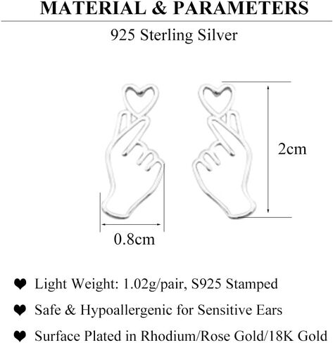 SLUYNZ 925 Sterling Silver Heart Studs Earrings for Women Teens Unique Sweet Love Heart Post Studs Earrings in Saudi Arabia