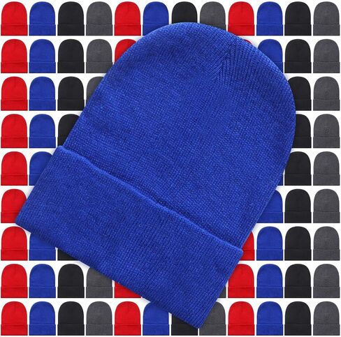 Toulite Bulk Winter Beanies for Homeless Donation Unisex Warm Knitted Beanie Hats Skull Cap in Kuwait