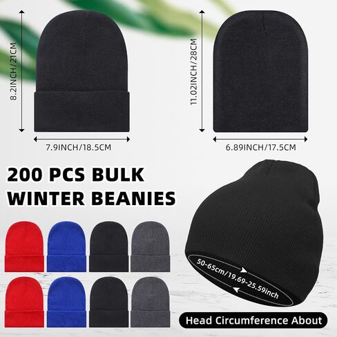 Toulite Bulk Winter Beanies for Homeless Donation Unisex Warm Knitted Beanie Hats Skull Cap in Kuwait