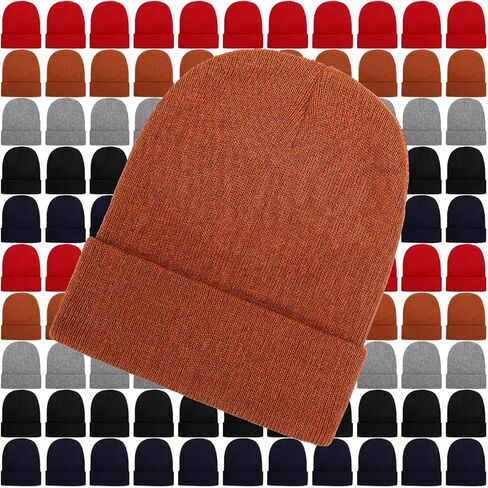 Toulite Bulk Winter Beanies for Homeless Donation Unisex Warm Knitted Beanie Hats Skull Cap in Kuwait
