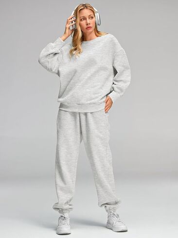AUTOMET Womens 2 Piece Outfits Sweatsuit Oversized Sweatshirt Lounge Sets Baggy Sweatpants Fall Fashion with Pockets in Kuwait
