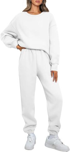 AUTOMET Womens 2 Piece Outfits Sweatsuit Oversized Sweatshirt Lounge Sets Baggy Sweatpants Fall Fashion with Pockets in Kuwait