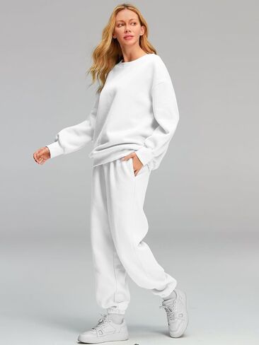 AUTOMET Womens 2 Piece Outfits Sweatsuit Oversized Sweatshirt Lounge Sets Baggy Sweatpants Fall Fashion with Pockets in Kuwait