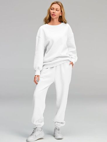 AUTOMET Womens 2 Piece Outfits Sweatsuit Oversized Sweatshirt Lounge Sets Baggy Sweatpants Fall Fashion with Pockets in Kuwait
