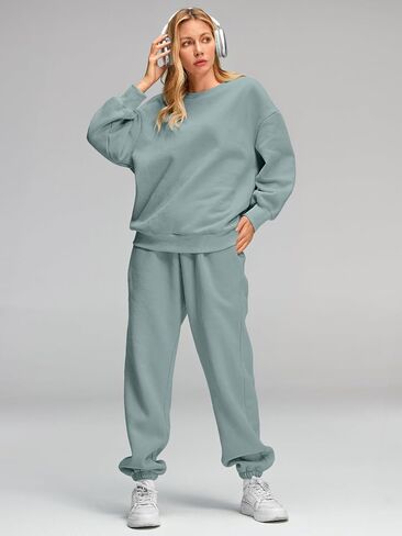 AUTOMET Womens 2 Piece Outfits Sweatsuit Oversized Sweatshirt Lounge Sets Baggy Sweatpants Fall Fashion with Pockets in Kuwait
