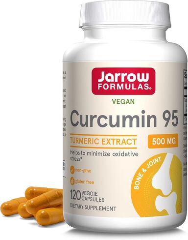 Jarrow Formulas Curcumin 95 500 mg, Turmeric Curcumin Extract for Antioxidant Support, Bone and Joint Support Dietary Supplement, 120 Veggie Capsules, Up to 120 Servings in Saudi Arabia