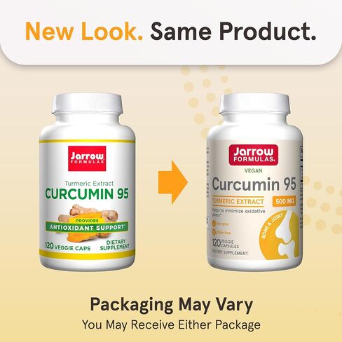 Jarrow Formulas Curcumin 95 500 mg, Turmeric Curcumin Extract for Antioxidant Support, Bone and Joint Support Dietary Supplement, 120 Veggie Capsules, Up to 120 Servings in Saudi Arabia