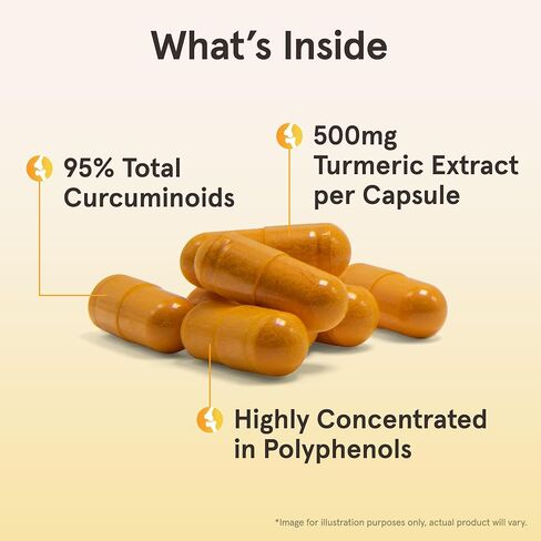 Jarrow Formulas Curcumin 95 500 mg, Turmeric Curcumin Extract for Antioxidant Support, Bone and Joint Support Dietary Supplement, 120 Veggie Capsules, Up to 120 Servings in Saudi Arabia