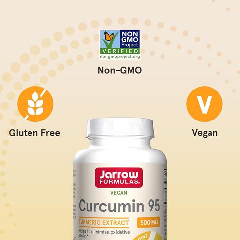 Jarrow Formulas Curcumin 95 500 mg, Turmeric Curcumin Extract for Antioxidant Support, Bone and Joint Support Dietary Supplement, 120 Veggie Capsules, Up to 120 Servings in Saudi Arabia