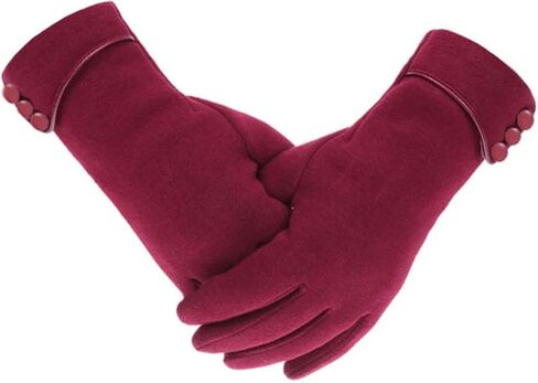 Tomily Womens Touch Screen Phone Fleece Windproof Gloves Winter Warm Wear in Saudi Arabia