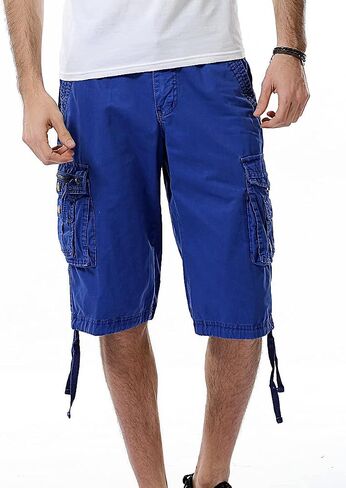 IDEALSANXUN Men's Casual Loose Fit Multi-Pockets Military Cargo Shorts in Saudi Arabia