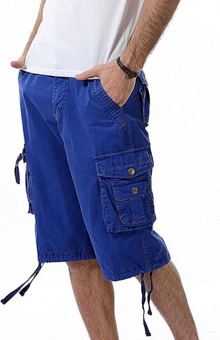 IDEALSANXUN Men's Casual Loose Fit Multi-Pockets Military Cargo Shorts in Saudi Arabia