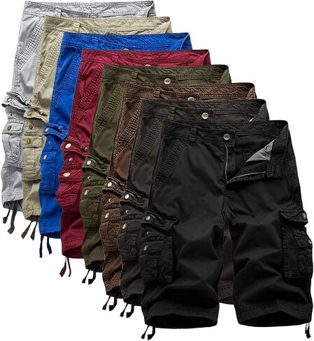 IDEALSANXUN Men's Casual Loose Fit Multi-Pockets Military Cargo Shorts in Saudi Arabia