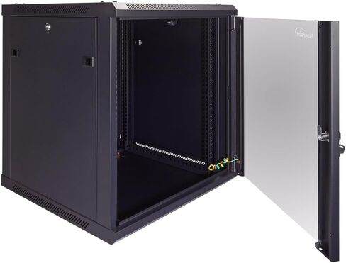 NavePoint 6U Server Cabinet Wall Mount Rack Enclosure Includes 2 Fans, Locking Glass Door, Removable Side Panels – 6U Network Cabinet 23.6" Deep, 19 Inch Server Rack for IT and A/V Equipment in Saudi Arabia