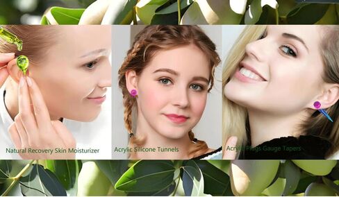 JDXN 102 Pieces Acrylic Ear Stretching Kit Aftercare Jojoba Oil Tapers Plugs Silicone Tunnels Gauges Expander 14G-00G Jewelry 50 Pieces Set Body Piercing Jewelry For Women men in Saudi Arabia