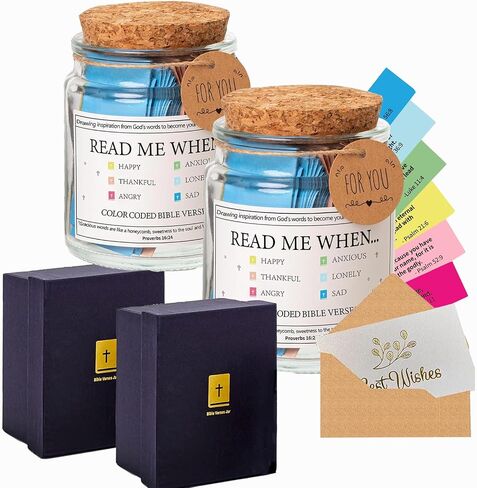Bible Verse Jar, Read Me When Bible Verses Jar for Emotions and Feelings,Religious Gifts For Women,Scripture Prayer Cards Hope Jar,Bible Study Church Christian Gifts Christmas Gifts (1pcs) in Saudi Arabia