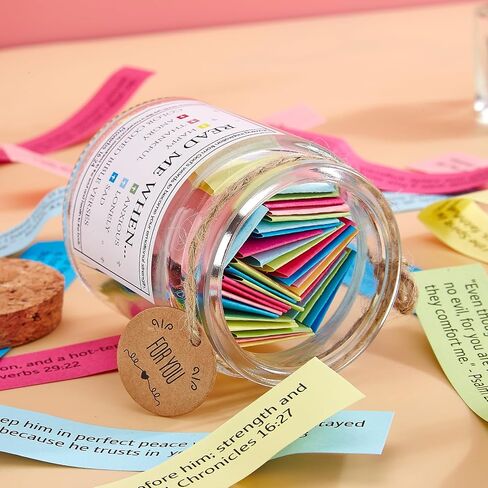 Bible Verse Jar, Read Me When Bible Verses Jar for Emotions and Feelings,Religious Gifts For Women,Scripture Prayer Cards Hope Jar,Bible Study Church Christian Gifts Christmas Gifts (1pcs) in Saudi Arabia