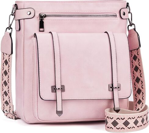 Crossbody Bags for Women,Multi Pocket Crossbody Purses Soft Leather Shoulder Handbags Travel Purse Adjustable Strap in Kuwait