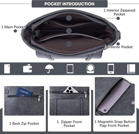 Crossbody Bags for Women,Multi Pocket Crossbody Purses Soft Leather Shoulder Handbags Travel Purse Adjustable Strap in Kuwait