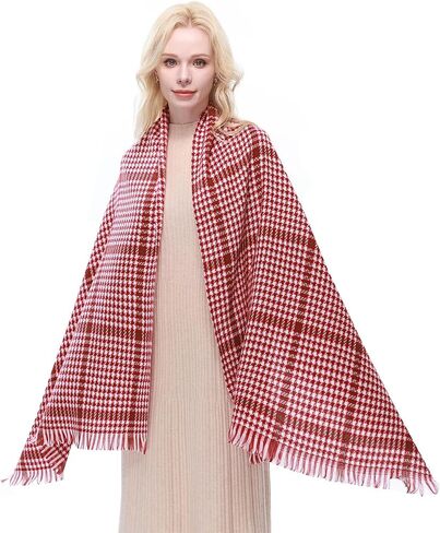 RIIQIICHY Plaid Scarf for Women Fall Winter Pashmina Scarves Wraps for Cold Weather Warm Large in Saudi Arabia