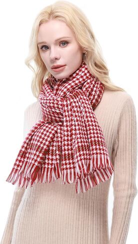 RIIQIICHY Plaid Scarf for Women Fall Winter Pashmina Scarves Wraps for Cold Weather Warm Large in Saudi Arabia