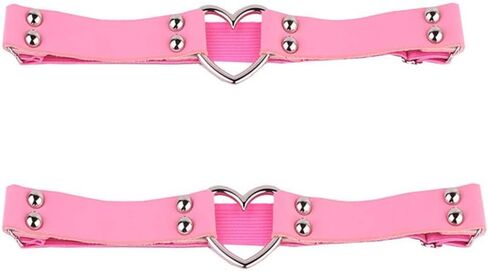 Outman 2Pcs Adjustable Punk Rock Thigh Garter Heart Leg Garter Belts for Parties Music Festival in Kuwait