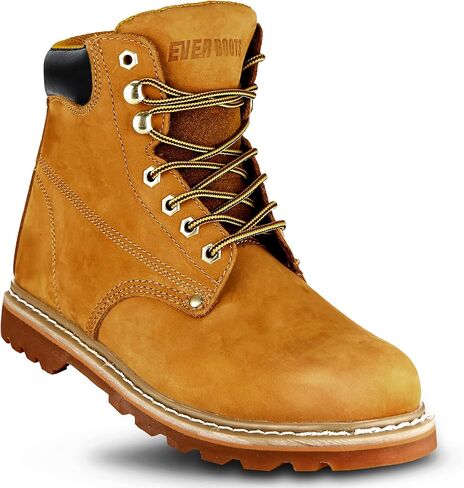 Work Boots for Men Soft Toe – 6inch Leather Boots for Construction Rubber Sole Working botas de trabajo para hombre, “Tank" Workboots in Saudi Arabia