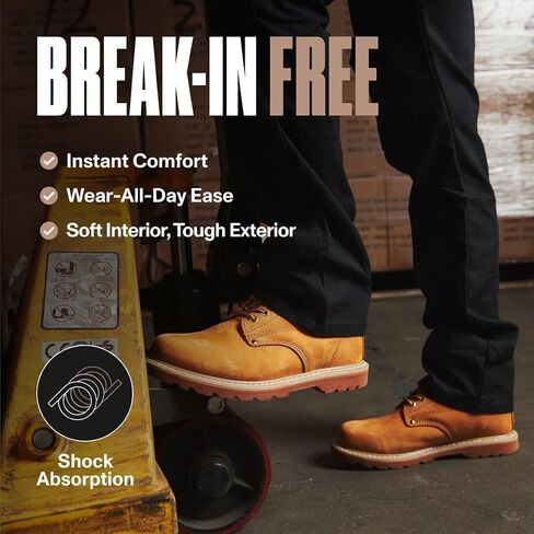 Work Boots for Men Soft Toe – 6inch Leather Boots for Construction Rubber Sole Working botas de trabajo para hombre, “Tank" Workboots in Saudi Arabia