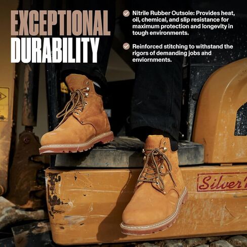 Work Boots for Men Soft Toe – 6inch Leather Boots for Construction Rubber Sole Working botas de trabajo para hombre, “Tank" Workboots in Saudi Arabia