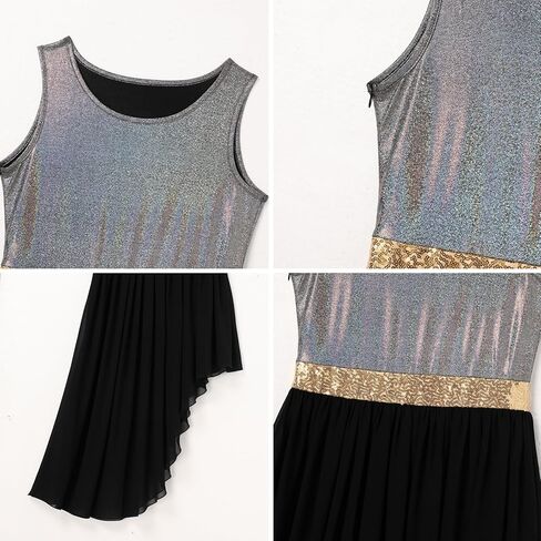 IBAKOM Praise Dance Dress Women Worship Overlay and Tunic Baggy Pant Metallic Lyrical Dance Costume Liturgical Dancewear in Kuwait