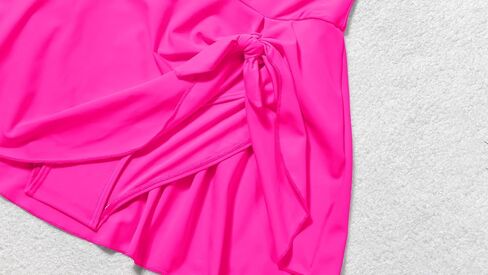 Eomenie Women's High Waisted Swim Skirt Tummy Control Bikini Bottoms Side Tie Knot Bathing Suit Bottom with Built-in Panty in Saudi Arabia