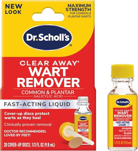 Dr. Scholl's Clear Away Liquid WART Remover // 1/3 fl oz, Clinically Proven, Fast-Acting, Maximum Strength for Common & Plantar Warts, Safe for Children 4+, 20 Treatments in Saudi Arabia
