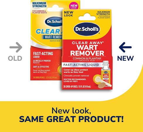 Dr. Scholl's Clear Away Liquid WART Remover // 1/3 fl oz, Clinically Proven, Fast-Acting, Maximum Strength for Common & Plantar Warts, Safe for Children 4+, 20 Treatments in Saudi Arabia