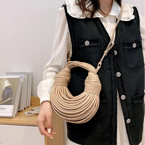 اليد المنسوجة الخبز المرأة مخلب مقبض علوي حقيبة الكتف Crossbody الإبداعية الشعرية المحافظ تحت الإبط حقيبة يد in Kuwait