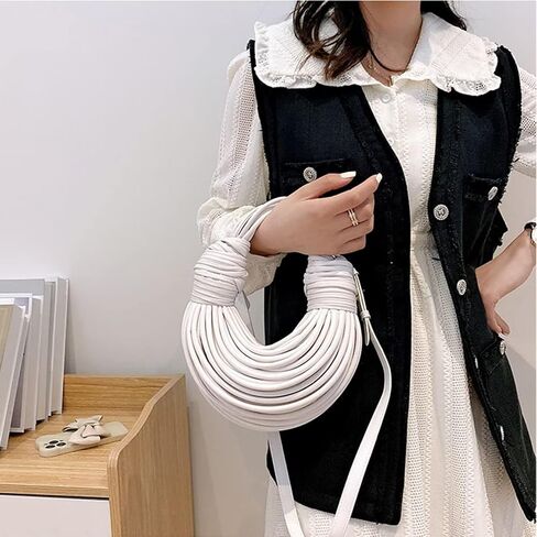 اليد المنسوجة الخبز المرأة مخلب مقبض علوي حقيبة الكتف Crossbody الإبداعية الشعرية المحافظ تحت الإبط حقيبة يد in Kuwait