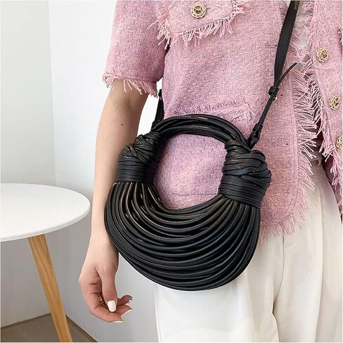 اليد المنسوجة الخبز المرأة مخلب مقبض علوي حقيبة الكتف Crossbody الإبداعية الشعرية المحافظ تحت الإبط حقيبة يد in Kuwait